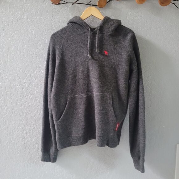 Y2K Abercrombie Hoodie Pullover Mens Size Medium Gray Sweatshirt